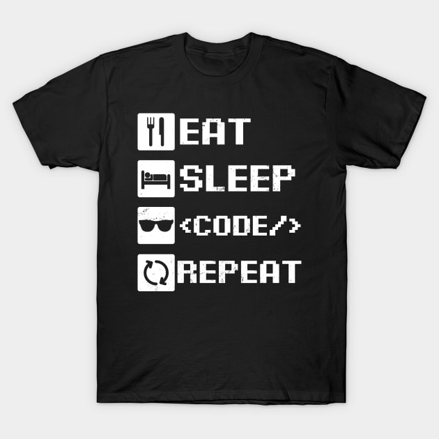 Computer Programming Shirt | Eat Sleep Code Repeat Gift T-Shirt by Gawkclothing